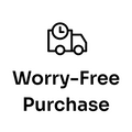 Seel Worry-Free Purchase protection service icon with delivery truck and clock symbol