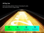 Rokid Glasses battery life infographic for music and video